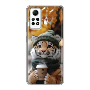 Друкований чохол 'Звірята з кавою' для Xiaomi Redmi Note 12 Pro (4g) (Тигр з кавою)