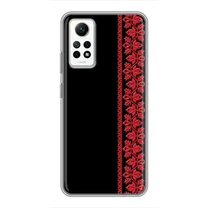 Силиконовый Чехол на Xiaomi Redmi Note 12 Pro (4g) с картинкой Вышиванки (Вышиванка на черном)