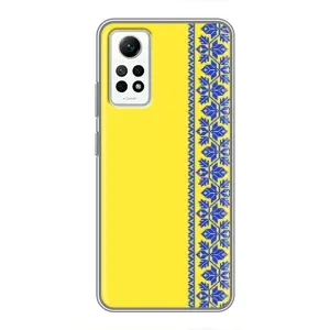 Силиконовый Чехол на Xiaomi Redmi Note 12 Pro (4g) (Вышиванка на желтом)