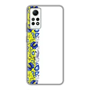 Силиконовый Чехол на Xiaomi Redmi Note 12 Pro (4g) с картинкой Вышиванки (Желто-синяя вышиванка)