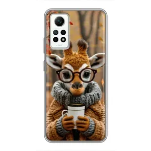 Друкований чохол 'Звірята з кавою' для Xiaomi Redmi Note 12 Pro (4g) (Жираф з кавою)