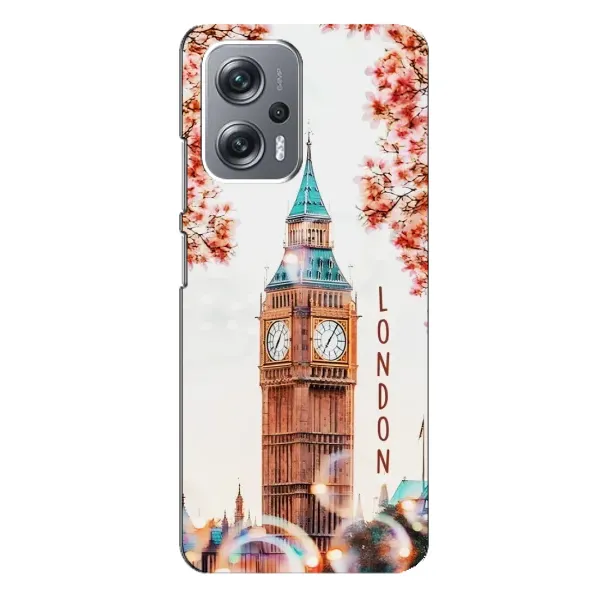 Чехол с рисунком «Часы Лондон» для Xiaomi Redmi Note 12 Pro Plus