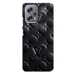Текстурный Чехол Louis Vuitton для Редми Нот 12 Про Плюс (Черный ЛВ)