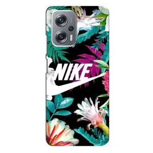 Силиконовый Чехол на Xiaomi Redmi Note 12 Pro Plus с картинкой Nike (Цветочный Nike)