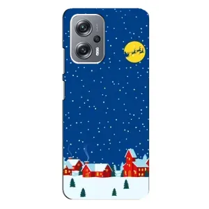 Силиконовый бампер на рождество для Xiaomi Redmi Note 12 Pro Plus (Город в снегу)