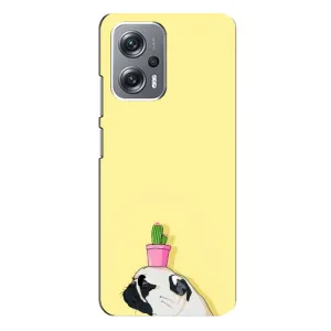 Бампер для Xiaomi Redmi Note 12 Pro Plus с картинкой "Песики" (Кактус на голове)