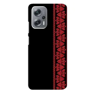 Силиконовый Чехол на Xiaomi Redmi Note 12 Pro Plus (Красная Вышиванка)