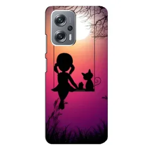 Дівчачий Чохол для Xiaomi Redmi Note 12 Pro Plus (На гойдалці)