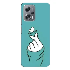 Чехлы (Знак сердечка) на Xiaomi Redmi Note 12 Pro Plus (Сердечко на бирюзовом)