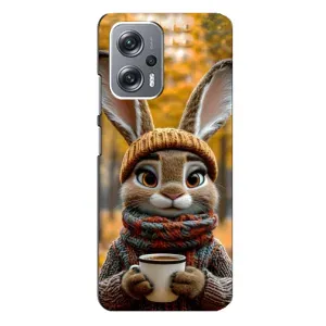 Печатный чехол «Зверята с кофе» для Xiaomi Redmi Note 12 Pro Plus (Зайчик с кофе)