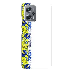 Силиконовый Чехол на Xiaomi Redmi Note 12 Pro Plus с картинкой Вышиванки (Желто-синяя вышиванка)