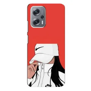 Силіконовый Чохол на Xiaomi Redmi Note 12 Pro (5g) з картинкой Модных девушек (Дівчина Nike)