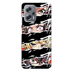 Силіконові чохлі з очіма Anime для Редмі Нот 12 Про (5g) (Очі на чорному)