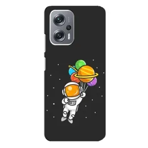 Силиконовый Чехол с принтом "Космонавты" на Xiaomi Redmi Note 12 Pro (5g) (Космонавт с шариками)