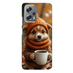 Печатный чехол «Зверята с кофе» для Xiaomi Redmi Note 12 Pro (5g) (Собачка с кофе)