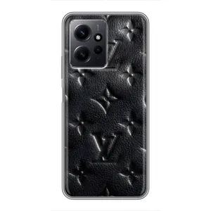 Текстурный Чехол Louis Vuitton для Редми Нот 12 (Черный ЛВ)