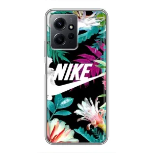 Силіконовый Чохол на Xiaomi Redmi Note 12 з картинкою НАЙК (Квітковий Nike)