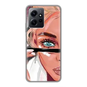 Силиконовый Чехол на Xiaomi Redmi Note 12 с картинкой Стильных Девушек (Девушка и ресницы)