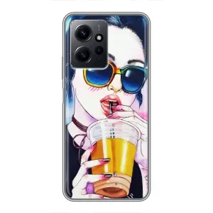 Чехол с картинкой Модные Девчонки Xiaomi Redmi Note 12 (Девушка с коктейлем)