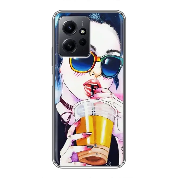 Чехол с рисунком «Девушка с коктейлем» для Xiaomi Redmi Note 12 Чехол с рисунком «Девушка с коктейлем» для Xiaomi Redmi Note 12