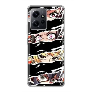 Силиконовые чехлы с глазами Anime для Редми Нот 12 (Глаза на чорном)