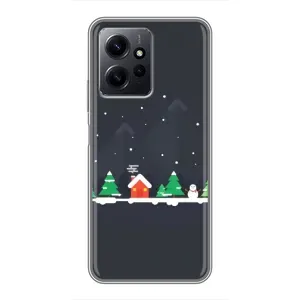 Силиконовый бампер на рождество для Xiaomi Redmi Note 12 (Город зимний)