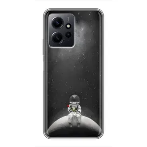 Силиконовый Чехол с принтом "Космонавты" на Xiaomi Redmi Note 12 (Космонавт романтик)