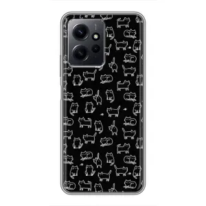 Чохол на тематику: Коти для Xiaomi Redmi Note 12 (Котики на чорному)