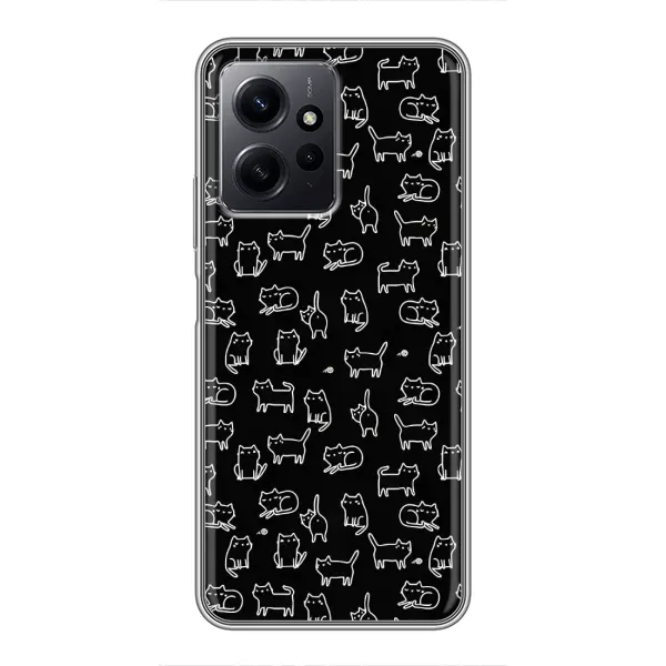 Чехол с рисунком «Котики на черном» для Xiaomi Redmi Note 12 Чехол с рисунком «Котики на черном» для Xiaomi Redmi Note 12