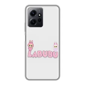 Чехол с принтом Лабубу для Xiaomi Redmi Note 12 (Логотип Лабубу)