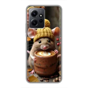 Друкований чохол 'Звірята з кавою' для Xiaomi Redmi Note 12 (Мишка з кавою)