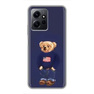 Чехлы Мишка Тедди для Редми Нот 12 (Мишка USA)