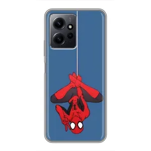 Чехол Супергерой Человека Паука на Xiaomi Redmi Note 12 (На паутине)