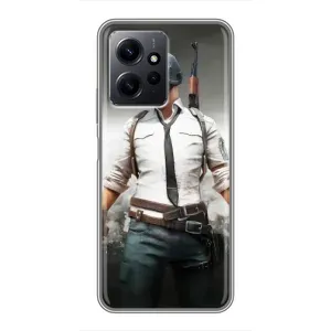Силиконовый чехол с картинкой "Герой Pubg" на Xiaomi Redmi Note 12 (Пабг)