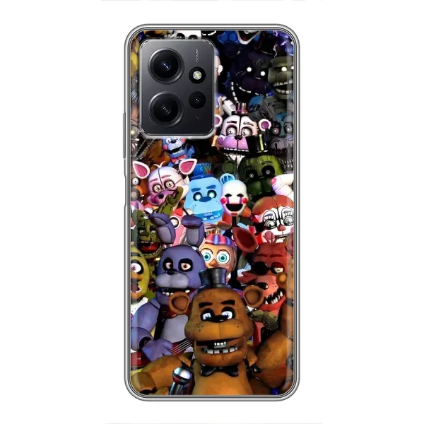 Чехол с рисунком «Персонажи Фредди» для Xiaomi Redmi Note 12 Чехол с рисунком «Персонажи Фредди» для Xiaomi Redmi Note 12