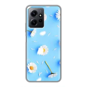 Чохол з Квітами для Xiaomi Redmi Note 12 (ромашки на блакитному)