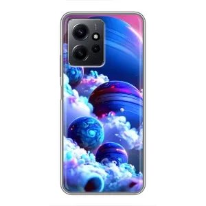 Чехлы КОСМОС для Xiaomi Redmi Note 12 (Синие планеты)
