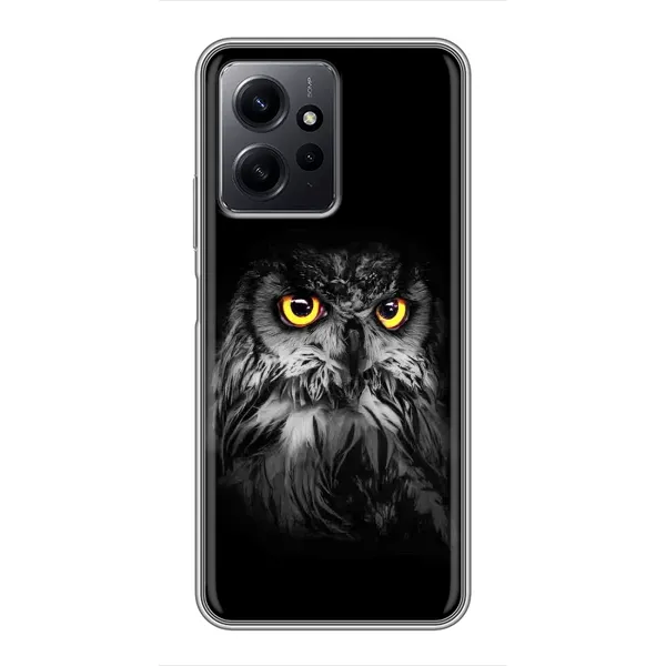 Чехол с рисунком «Сова на чёрном» для Xiaomi Redmi Note 12 Чехол с рисунком «Сова на чёрном» для Xiaomi Redmi Note 12