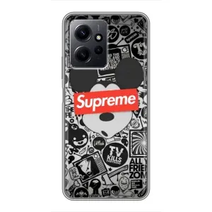 Чехол с Брендами одежды на Редми Нот 12 (Supreme Маус)