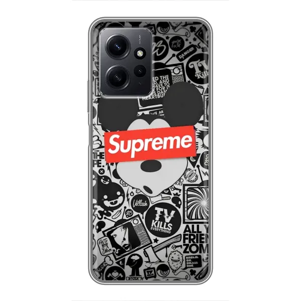 Чехол с рисунком «Supreme Маус» для Xiaomi Redmi Note 12 Чехол с рисунком «Supreme Маус» для Xiaomi Redmi Note 12