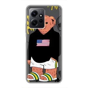 Чехлы Мишка Тедди для Редми Нот 12 (Teddy USA)