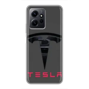 Силіконовий бампер з картинкою машини на Xiaomi Redmi Note 12 (Logo TESLA)