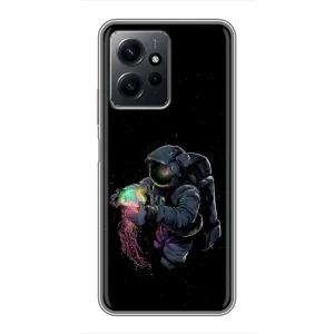 Силиконовый Чехол с принтом "Космонавты" на Xiaomi Redmi Note 12 (В руках земля)
