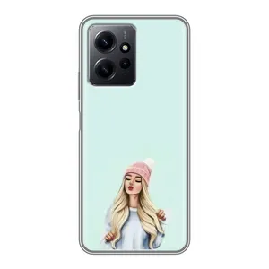 Силиконовый Чехол на Xiaomi Redmi Note 12 с картинкой Стильных Девушек (В шапке)