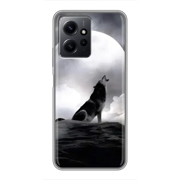 Чехол с рисунком «Волк и луна» для Xiaomi Redmi Note 12 Чехол с рисунком «Волк и луна» для Xiaomi Redmi Note 12