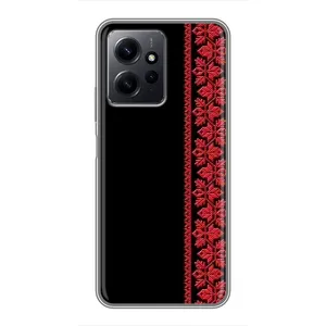 Силіконовый Чохол на Xiaomi Redmi Note 12 з картинкой Вишиванки (Вишиванка на чорному)