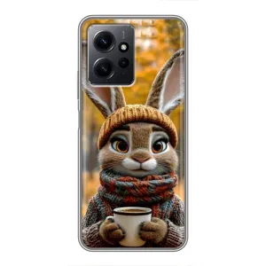 Друкований чохол 'Звірята з кавою' для Xiaomi Redmi Note 12 (Зайчик з кавою)
