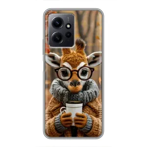 Друкований чохол 'Звірята з кавою' для Xiaomi Redmi Note 12 (Жираф з кавою)