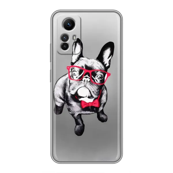 Чехол с рисунком «Бульдог в очках» для Xiaomi Redmi Note 12s