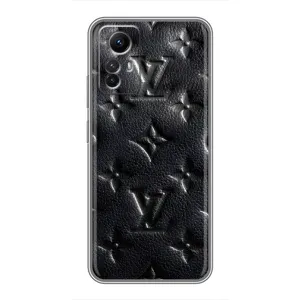 Текстурный Чехол Louis Vuitton для Редми Нот 12с (Черный ЛВ)